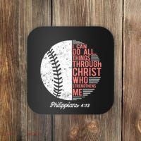Christian Baseball I Can Do All Things Philippians Coaster thumb 0