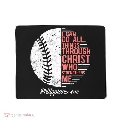Christian Baseball I Can Do All Things Philippians Mousepad