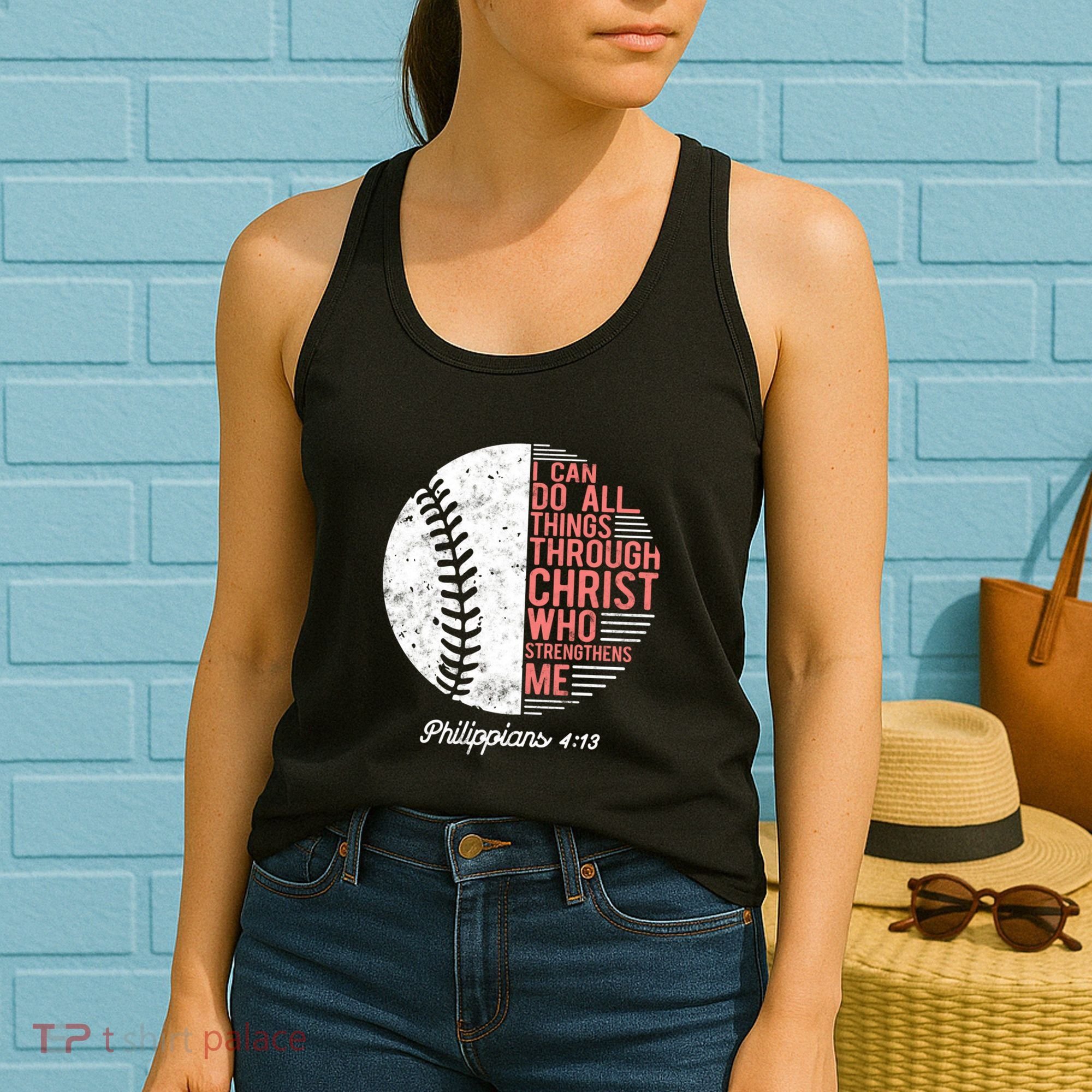 Christian Baseball I Can Do All Things Philippians Women's Tank Top