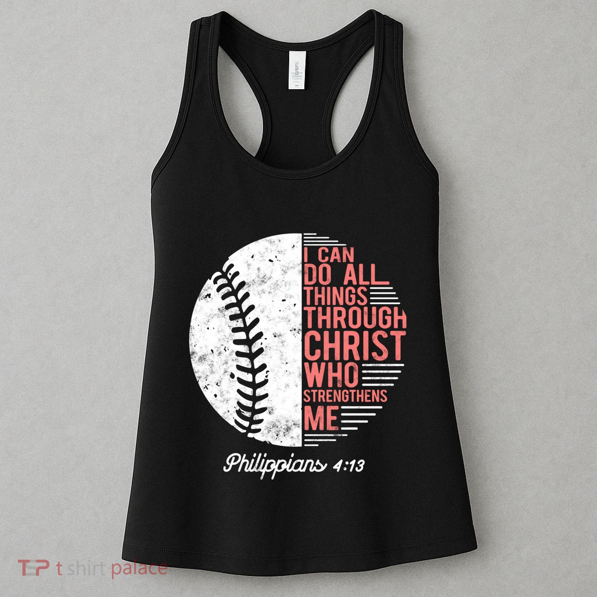 Christian Baseball I Can Do All Things Philippians Women's Tank Top