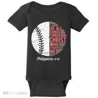 Christian Baseball I Can Do All Things Philippians Baby Bodysuit thumb 0