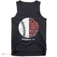 Christian Baseball I Can Do All Things Philippians Tank Top thumb 0