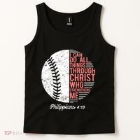 Christian Baseball I Can Do All Things Philippians Tank Top thumb 2
