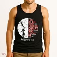 Christian Baseball I Can Do All Things Philippians Tank Top thumb 3