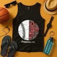 Christian Baseball I Can Do All Things Philippians Tank Top thumb 4