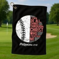 Christian Baseball I Can Do All Things Philippians Golf Towel thumb 1