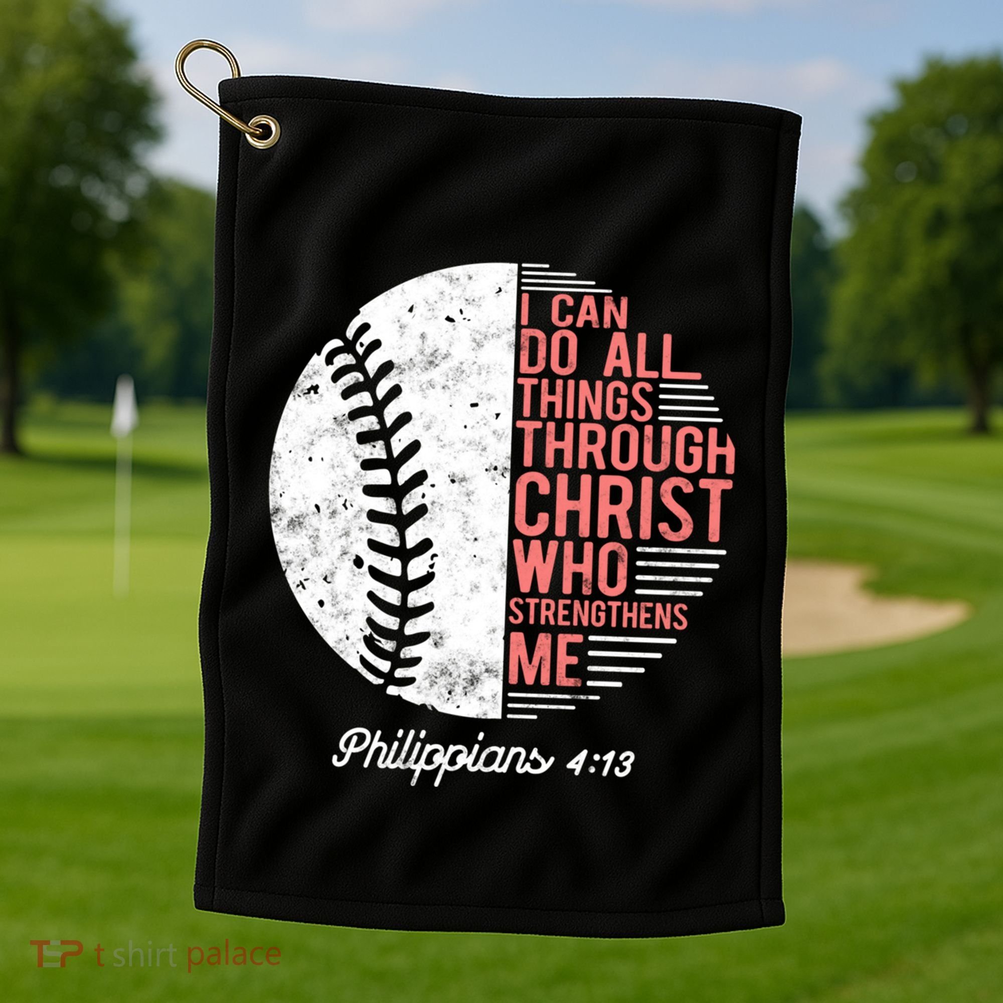 Christian Baseball I Can Do All Things Philippians Golf Towel