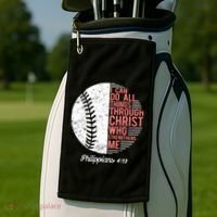 Christian Baseball I Can Do All Things Philippians Golf Towel thumb 2