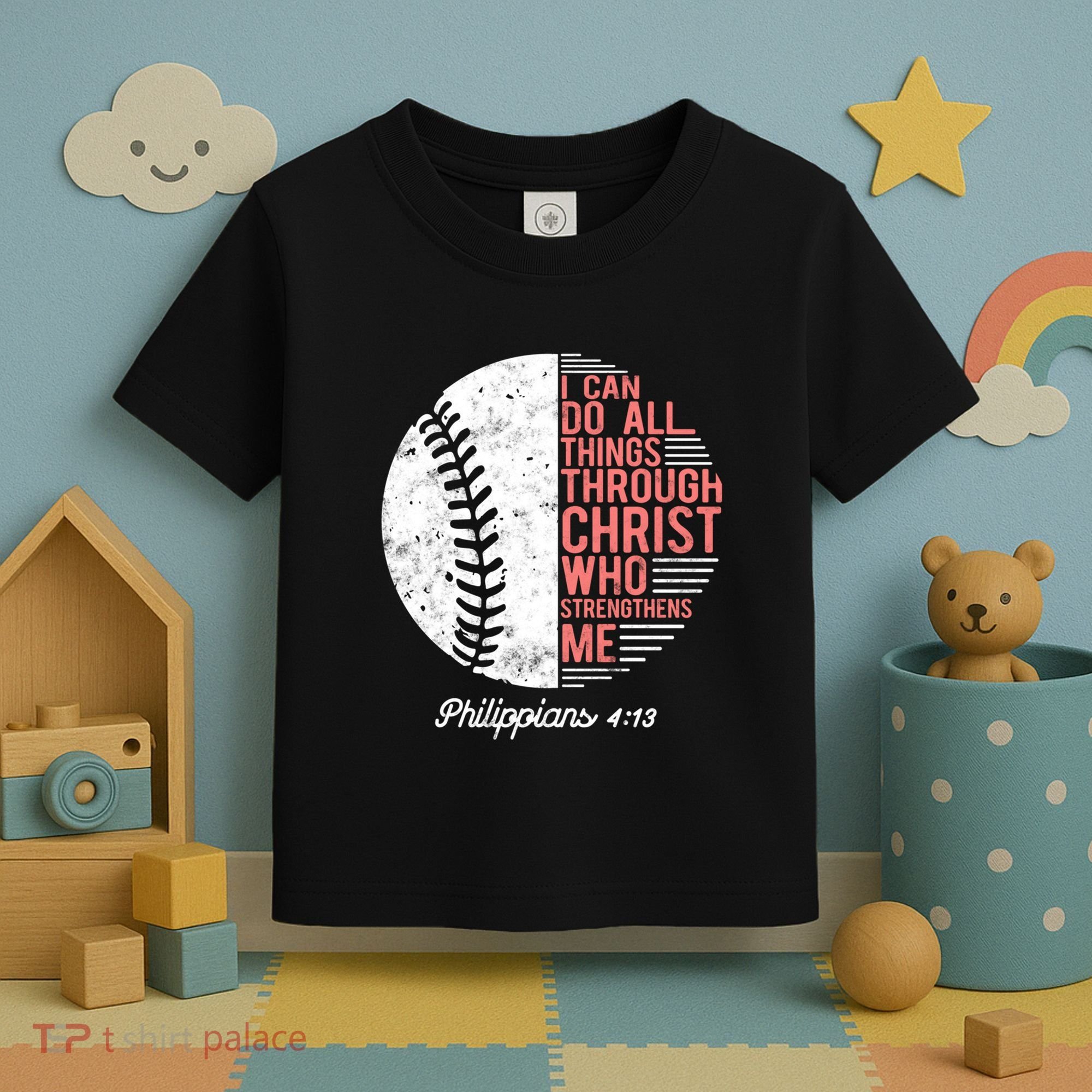 Christian Baseball I Can Do All Things Philippians Toddler T-Shirt