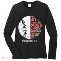 Christian Baseball I Can Do All Things Philippians Women's Long Sleeve Shirt thumb 0