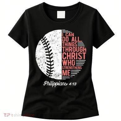 Christian Baseball I Can Do All Things Philippians Women's T-Shirt