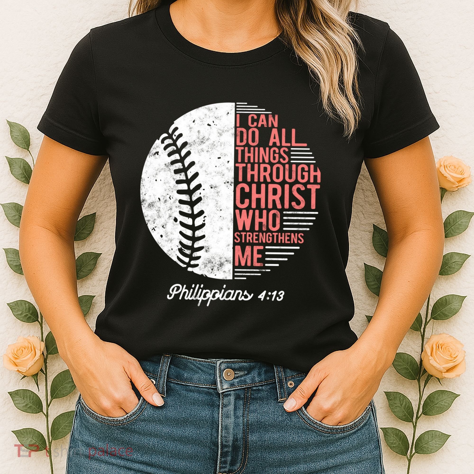 Christian Baseball I Can Do All Things Philippians Women's T-Shirt