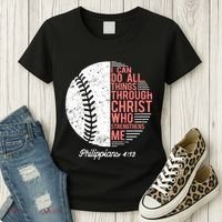 Christian Baseball I Can Do All Things Philippians Women's T-Shirt thumb 3