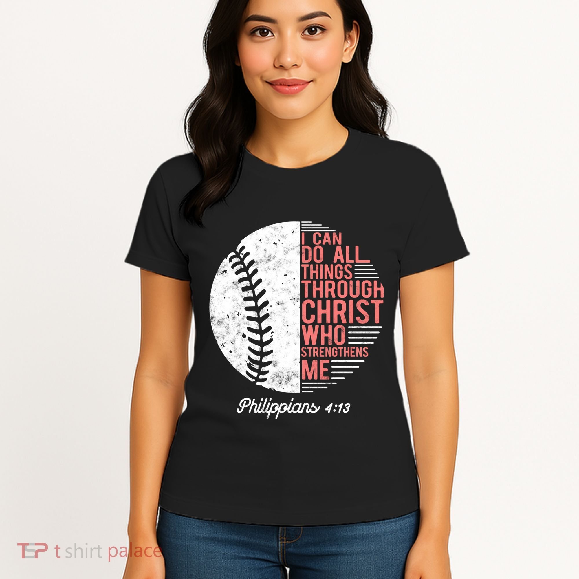 Christian Baseball I Can Do All Things Philippians Women's T-Shirt