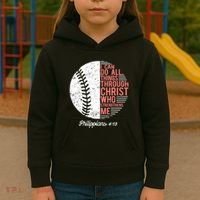 Christian Baseball I Can Do All Things Philippians Kids Hoodie thumb 3