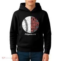 Christian Baseball I Can Do All Things Philippians Kids Hoodie thumb 4