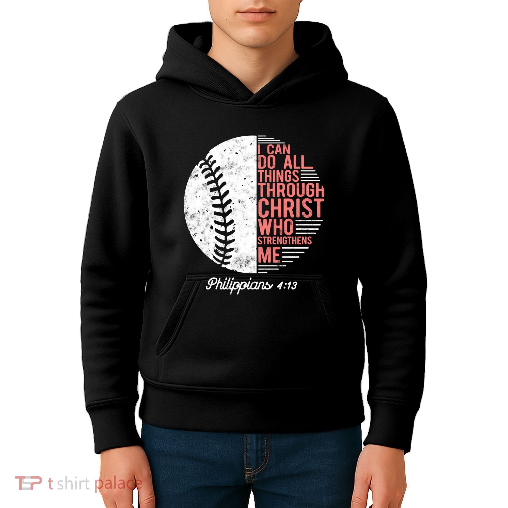 Christian Baseball I Can Do All Things Philippians Kids Hoodie