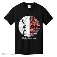 Christian Baseball I Can Do All Things Philippians Kids T-Shirt thumb 0
