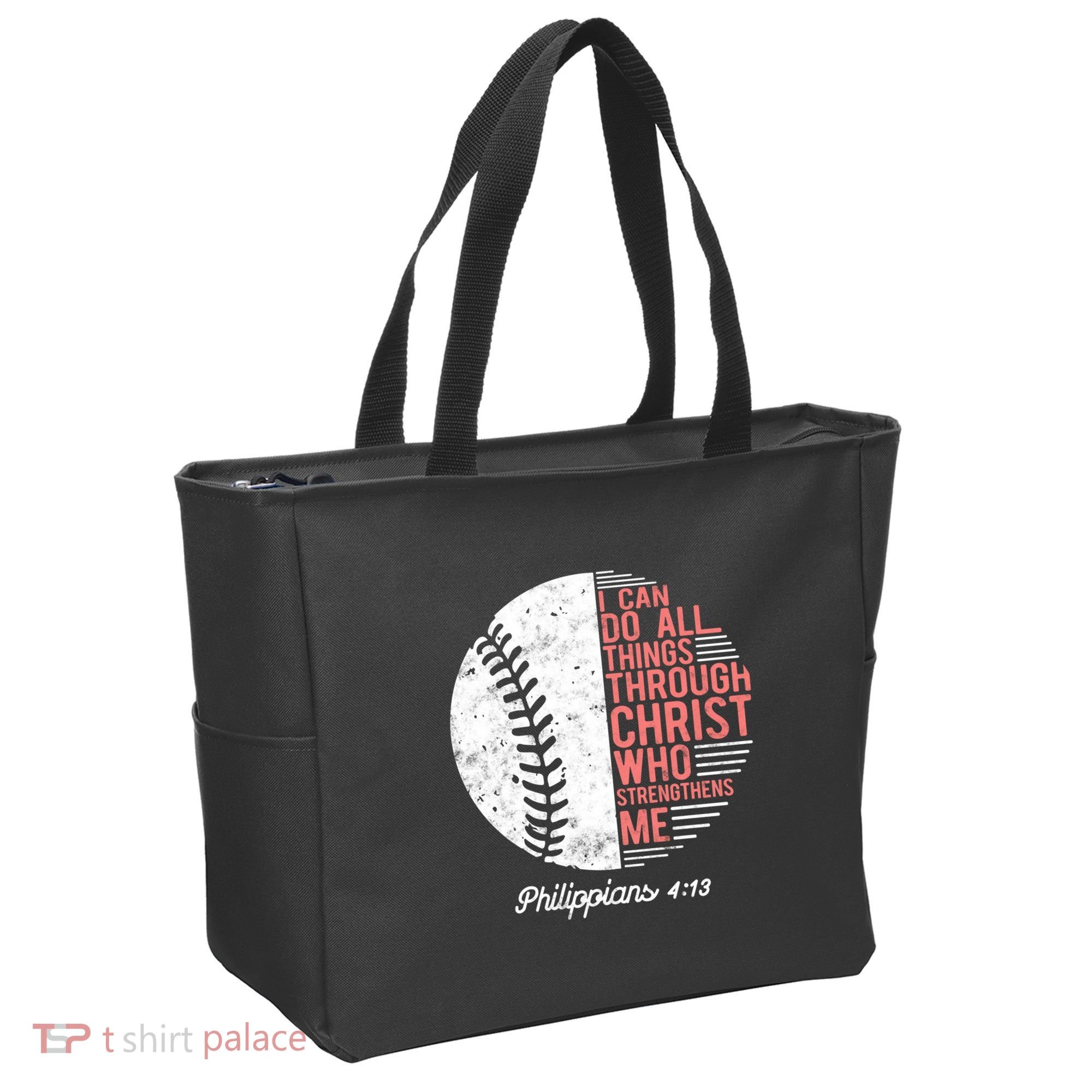 Christian Baseball I Can Do All Things Philippians Tote Bag