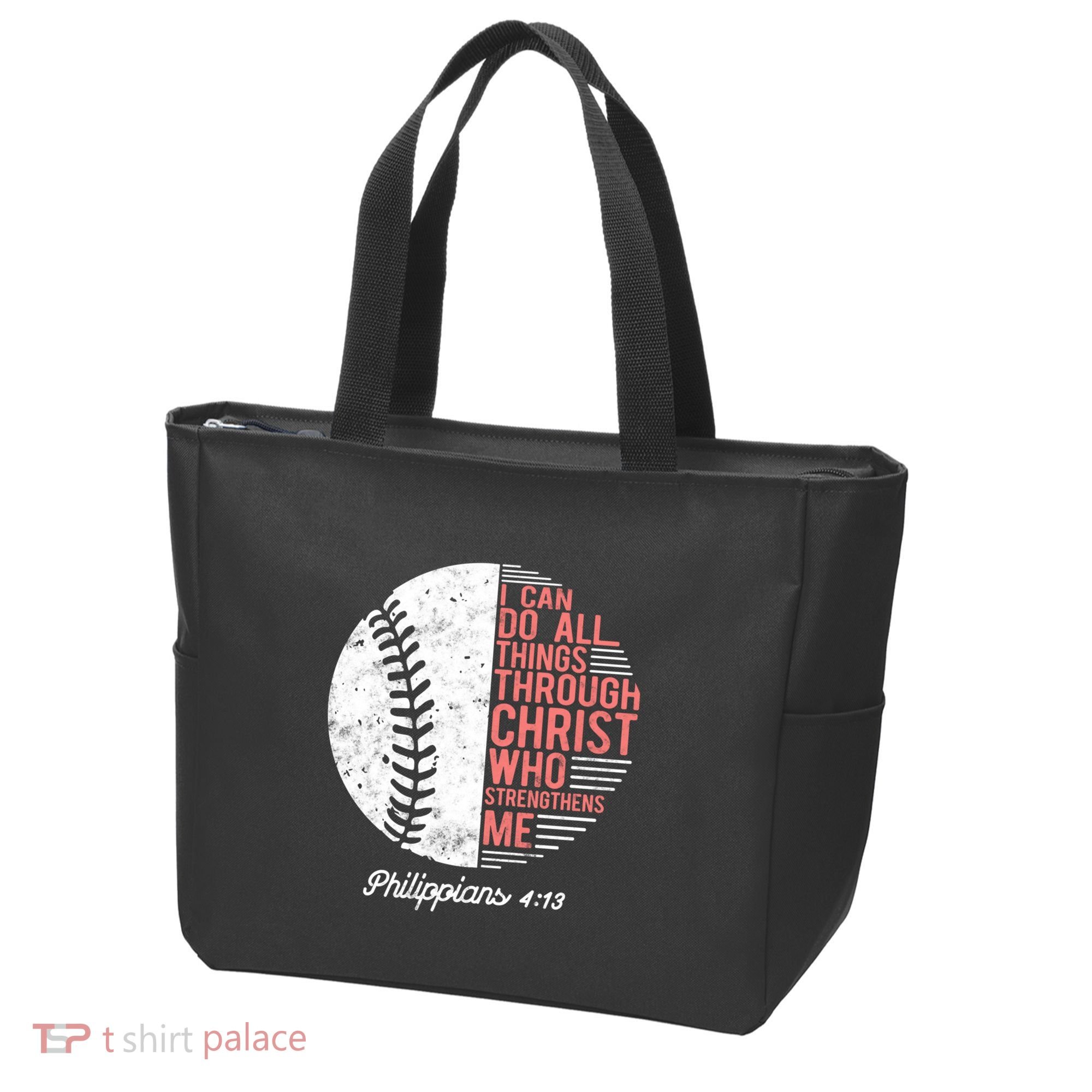 Christian Baseball I Can Do All Things Philippians Tote Bag