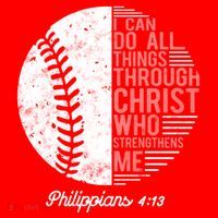 Christian Baseball I Can Do All Things Philippians Santa Hat thumb 1