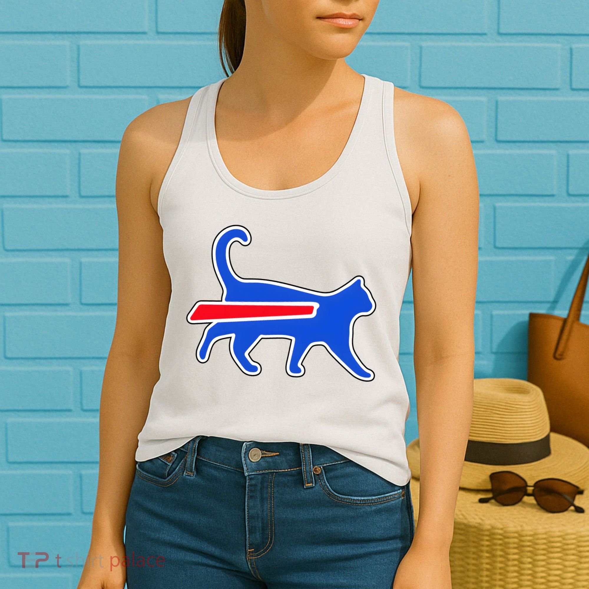 Cat Bills Is Funny Football Team Meme Women's Tank Top
