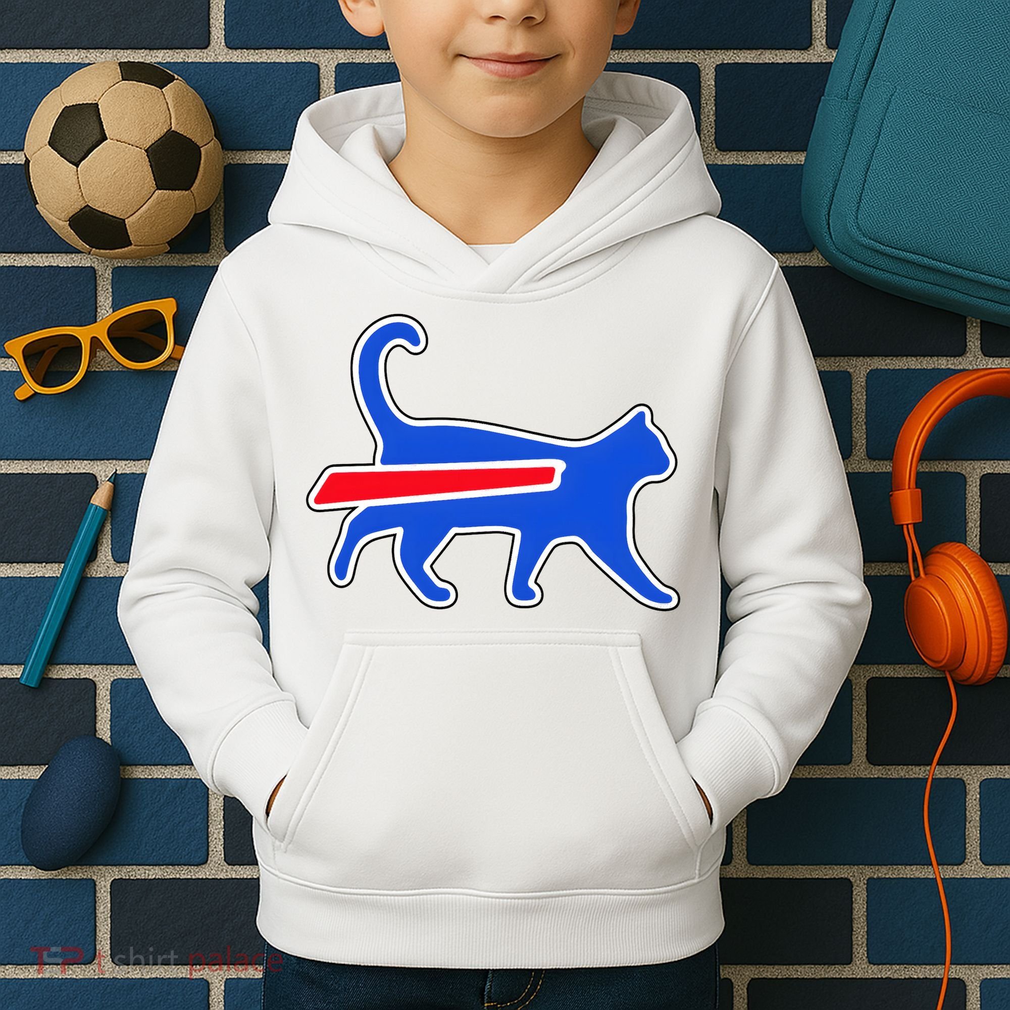 Cat Bills Is Funny Football Team Meme Kids Hoodie