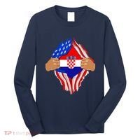 Croatian Blood Inside Me | Croatia Flag Gift Long Sleeve Shirt thumb 0