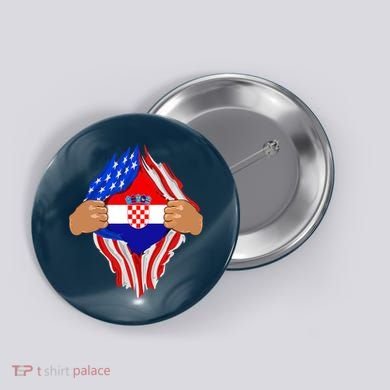 Croatian Blood Inside Me | Croatia Flag Gift Button