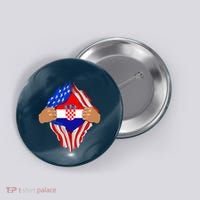 Croatian Blood Inside Me | Croatia Flag Gift Button thumb 0
