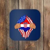 Croatian Blood Inside Me | Croatia Flag Gift Coaster thumb 0