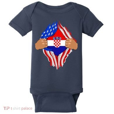 Croatian Blood Inside Me | Croatia Flag Gift Baby Bodysuit