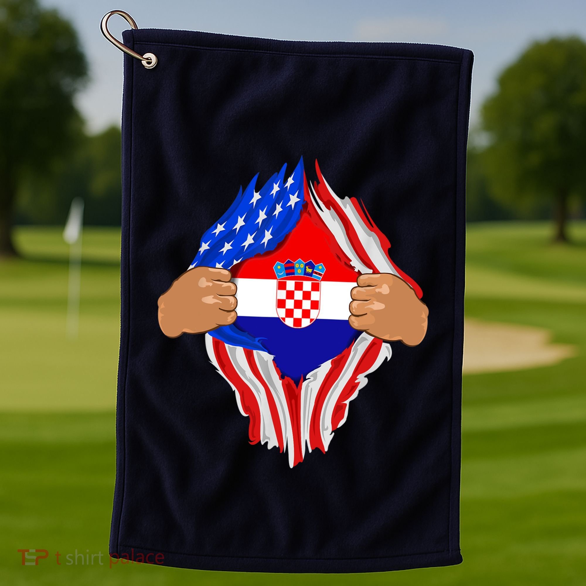 Croatian Blood Inside Me | Croatia Flag Gift Golf Towel