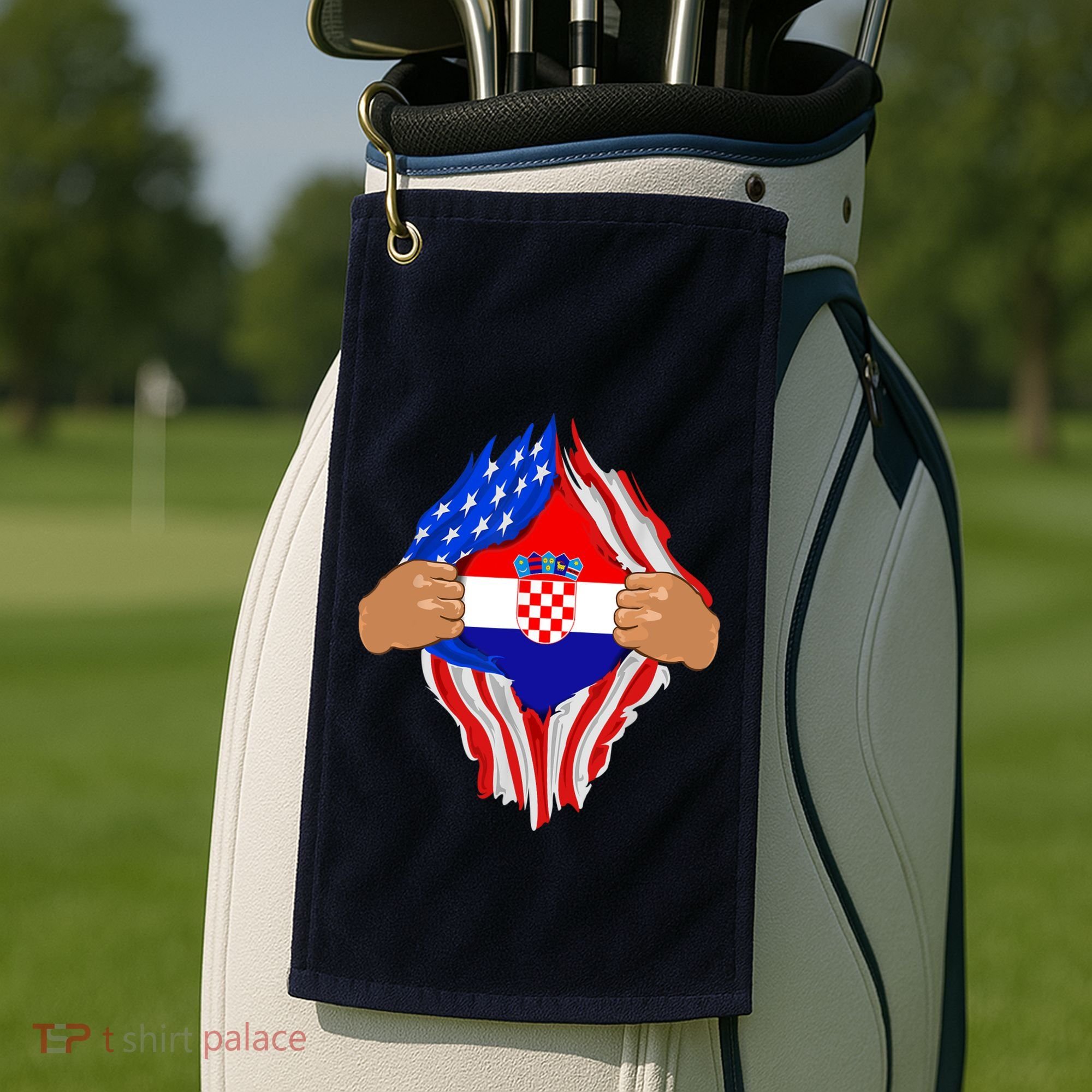Croatian Blood Inside Me | Croatia Flag Gift Golf Towel