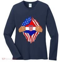Croatian Blood Inside Me | Croatia Flag Gift Women's Long Sleeve Shirt thumb 0