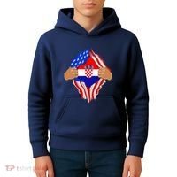 Croatian Blood Inside Me | Croatia Flag Gift Kids Hoodie thumb 4
