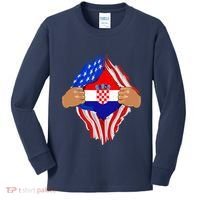Croatian Blood Inside Me | Croatia Flag Gift Kids Long Sleeve Shirt thumb 0