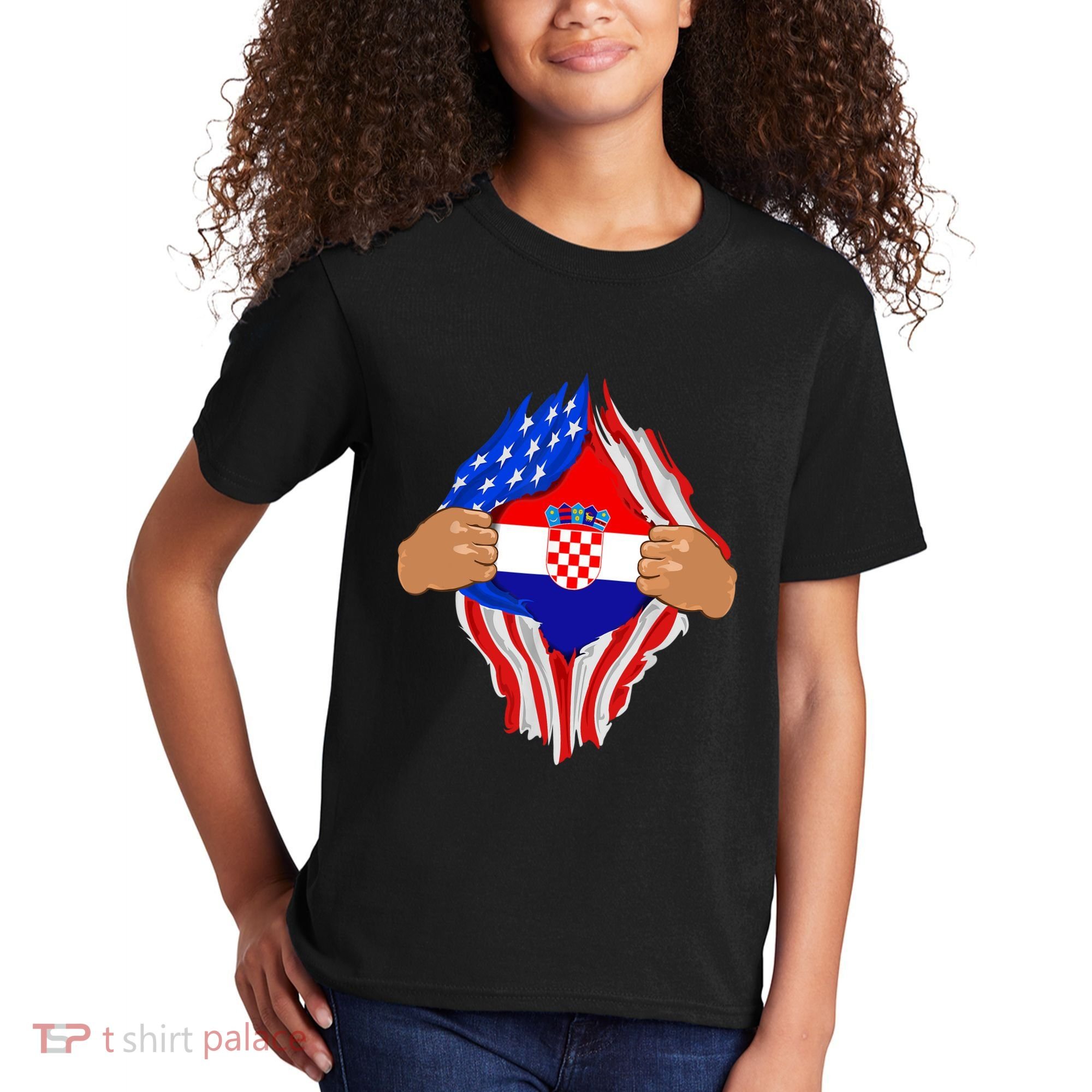 Croatian Blood Inside Me | Croatia Flag Gift Kids T-Shirt