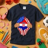 Croatian Blood Inside Me | Croatia Flag Gift Kids T-Shirt thumb 3