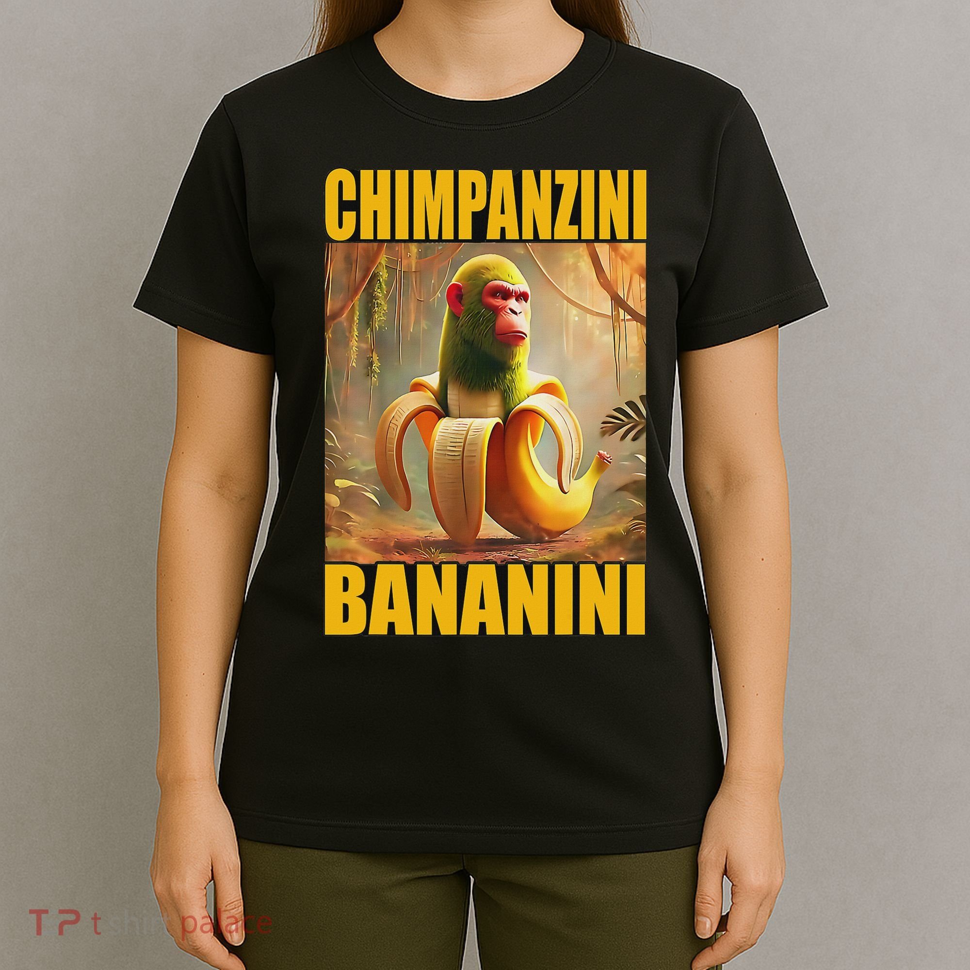 Chimpanzini Bananini Italian Brainrot Meme, Gilrs, T-Shirt