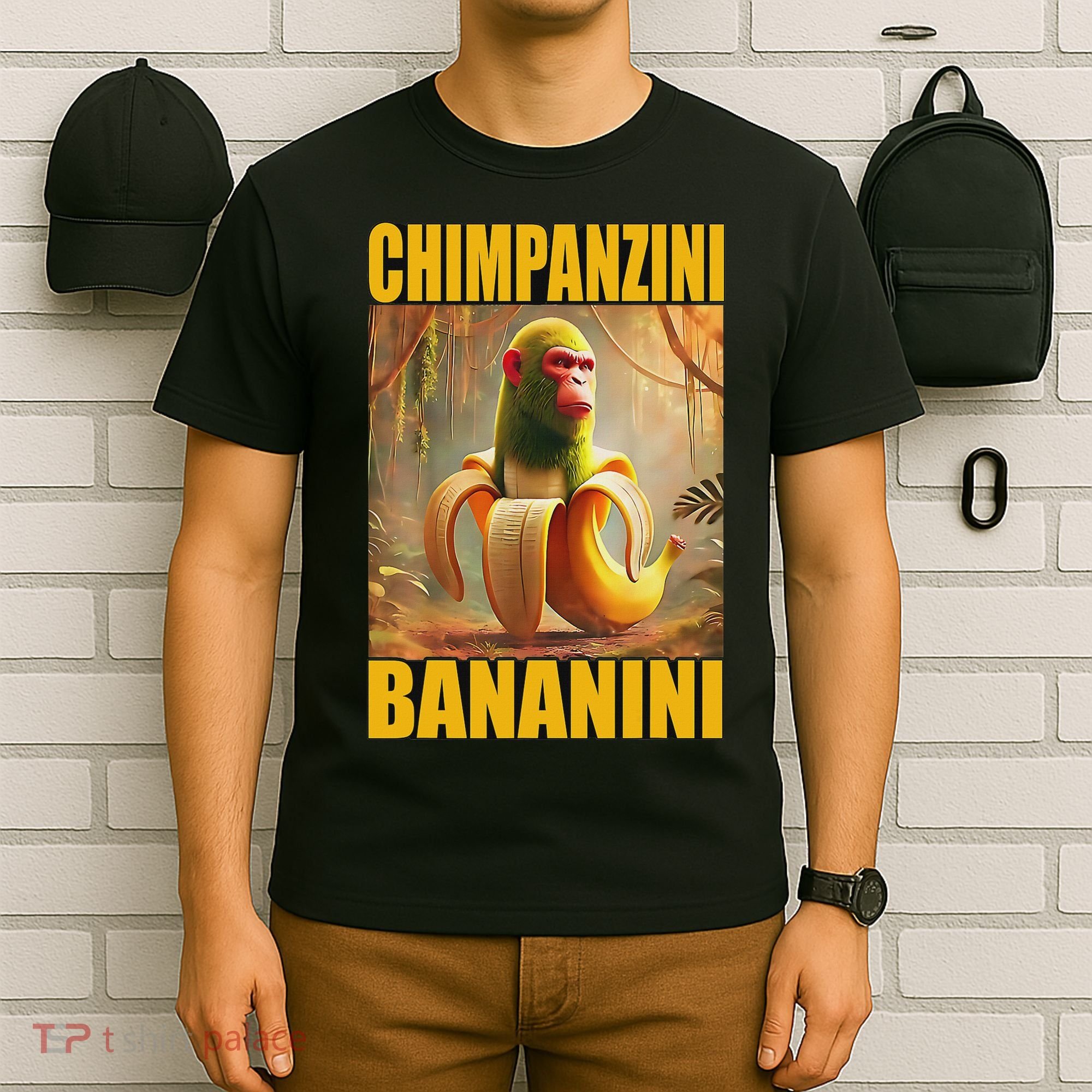 Chimpanzini Bananini Italian Brainrot Meme, Gilrs, T-Shirt