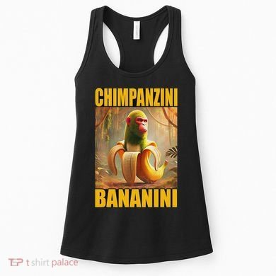 Chimpanzini Bananini Italian Brainrot Meme, Gilrs, Women's Tank Top