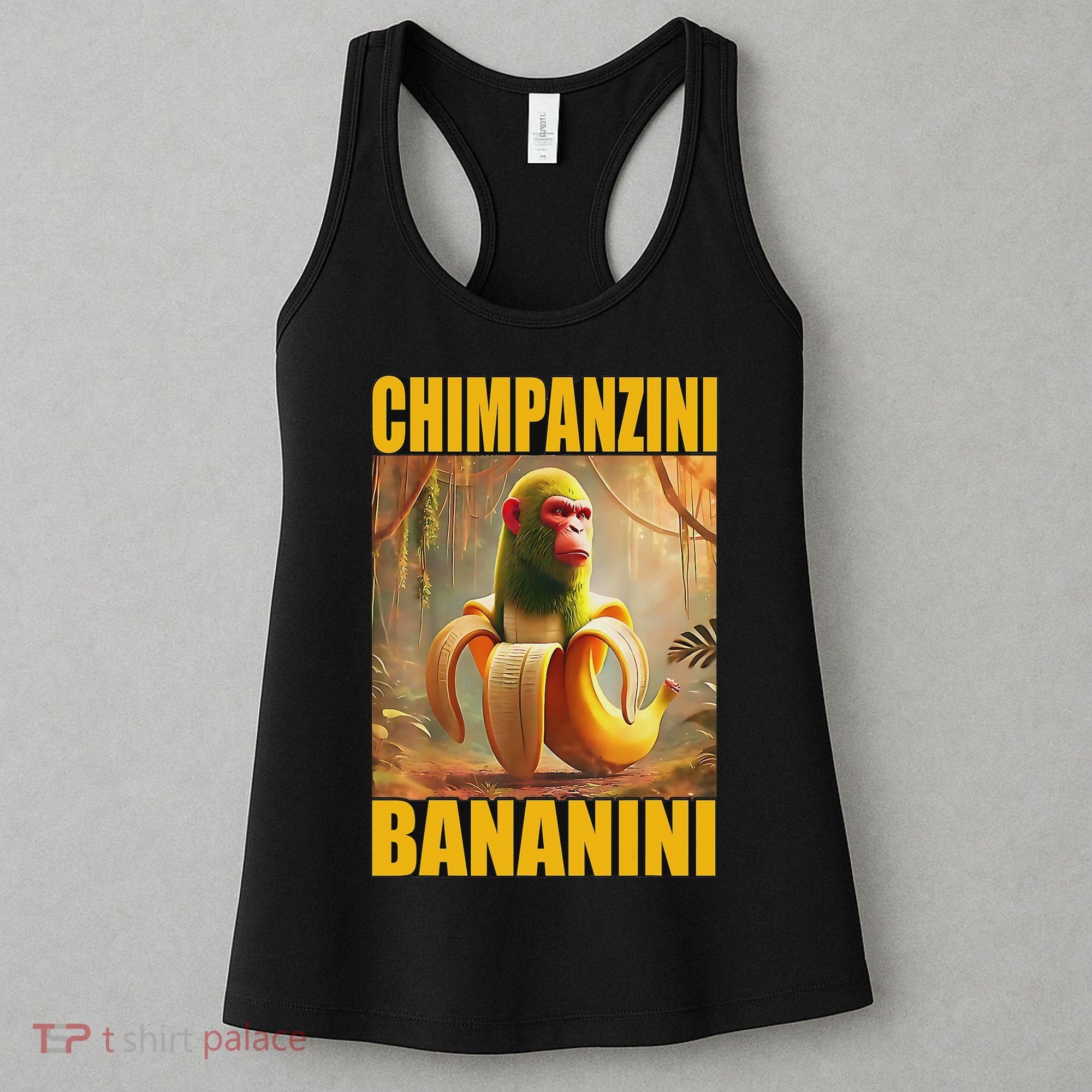 Chimpanzini Bananini Italian Brainrot Meme, Gilrs, Women's Tank Top