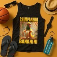 Chimpanzini Bananini Italian Brainrot Meme, Gilrs, Tank Top thumb 4