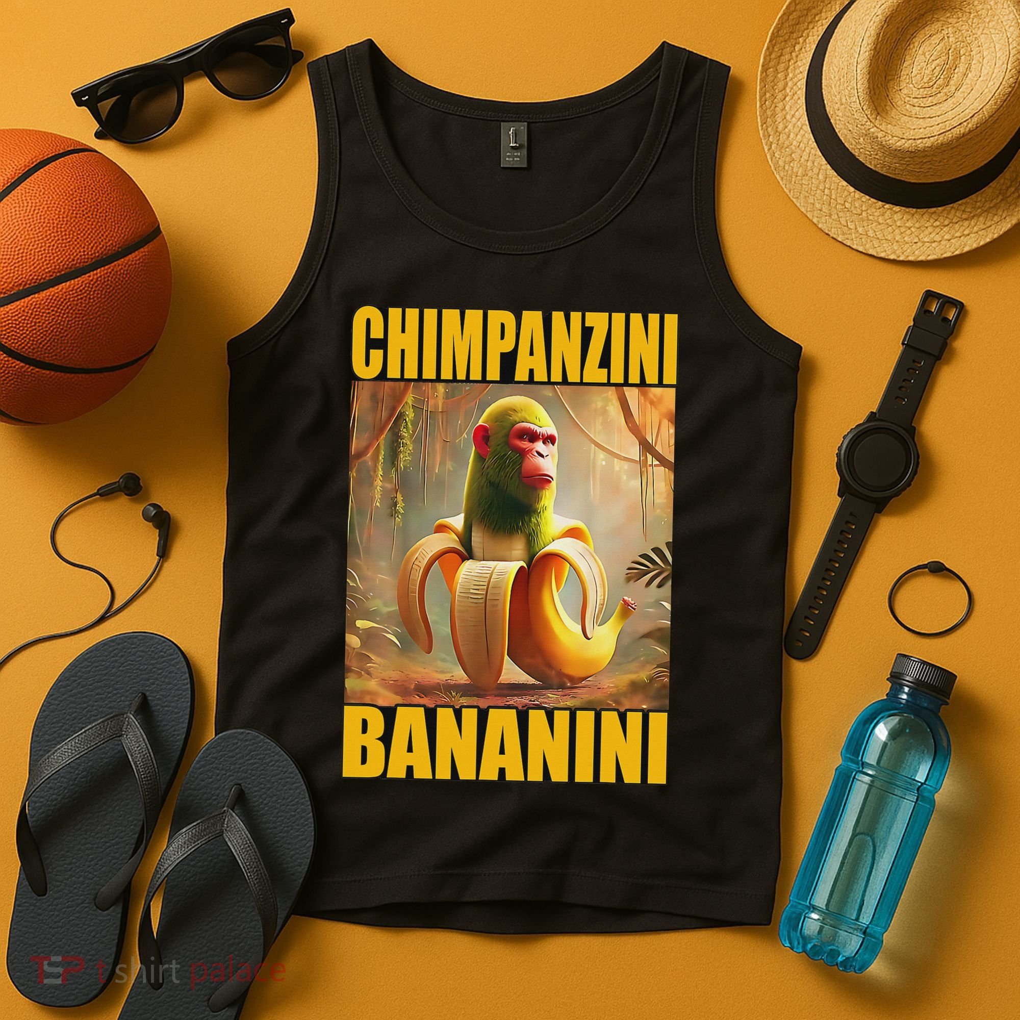 Chimpanzini Bananini Italian Brainrot Meme, Gilrs, Tank Top