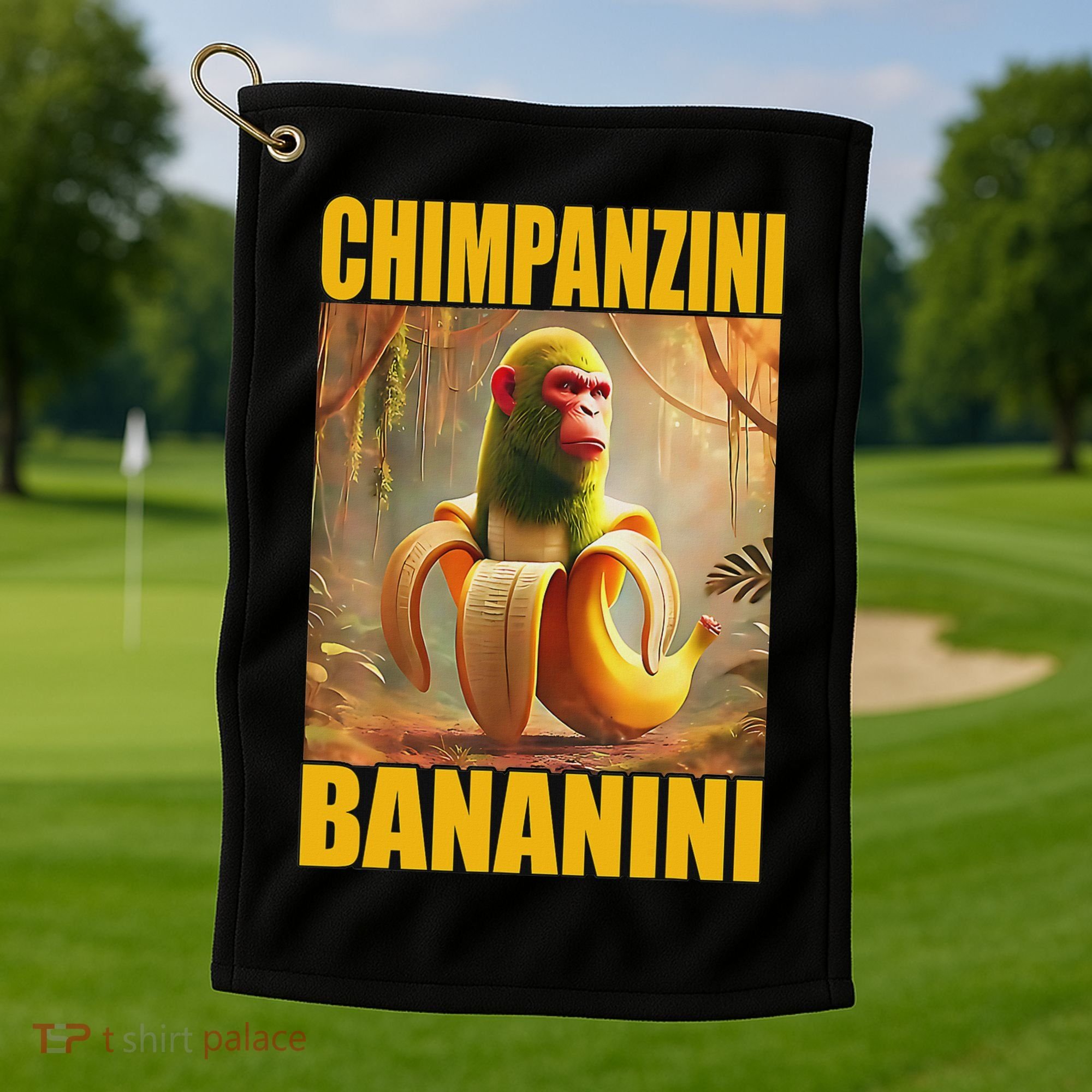 Chimpanzini Bananini Italian Brainrot Meme, Gilrs, Golf Towel