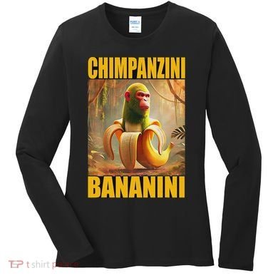 Chimpanzini Bananini Italian Brainrot Meme, Gilrs, Women's Long Sleeve Shirt
