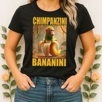 Chimpanzini Bananini Italian Brainrot Meme, Gilrs, Women's T-Shirt thumb 2