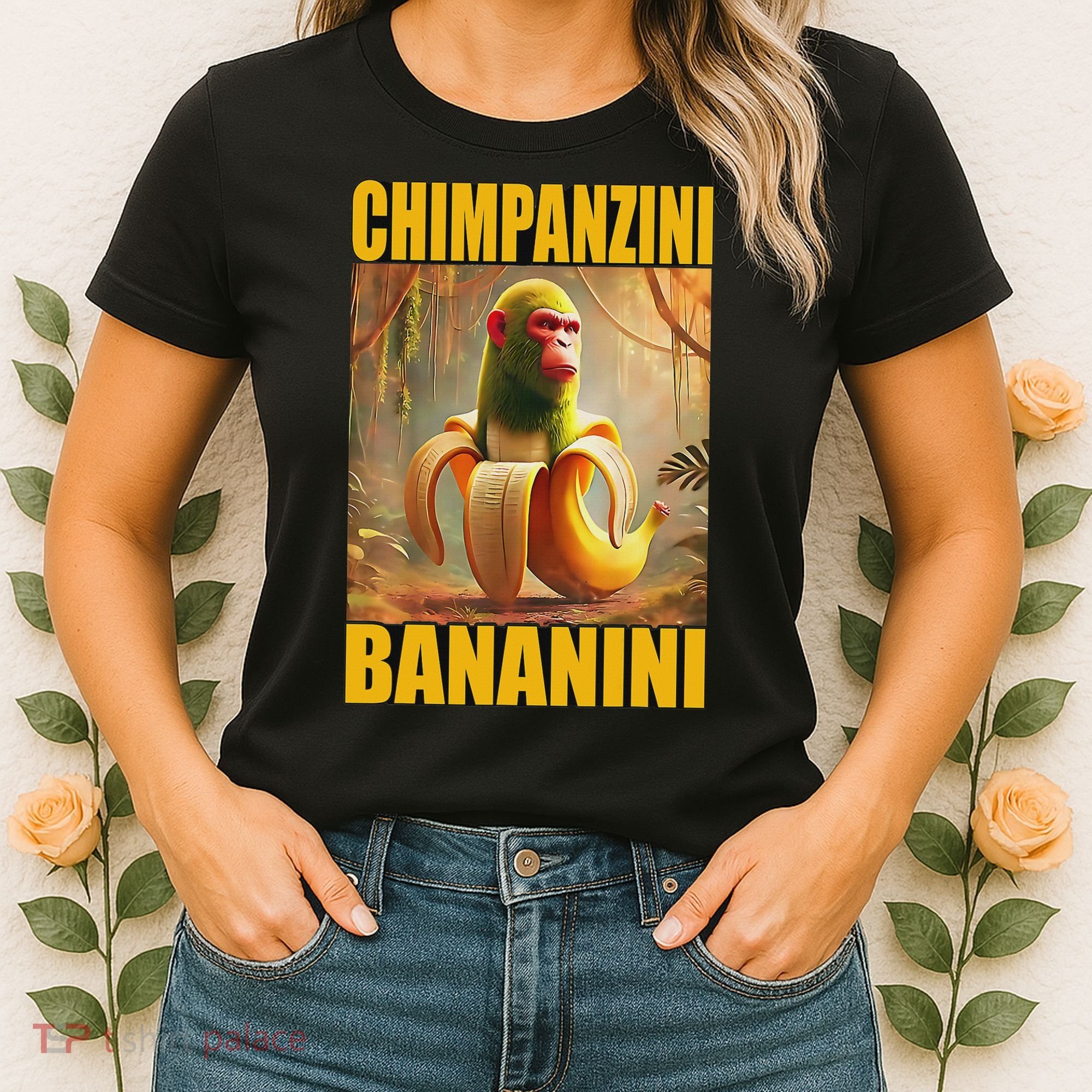 Chimpanzini Bananini Italian Brainrot Meme, Gilrs, Women's T-Shirt