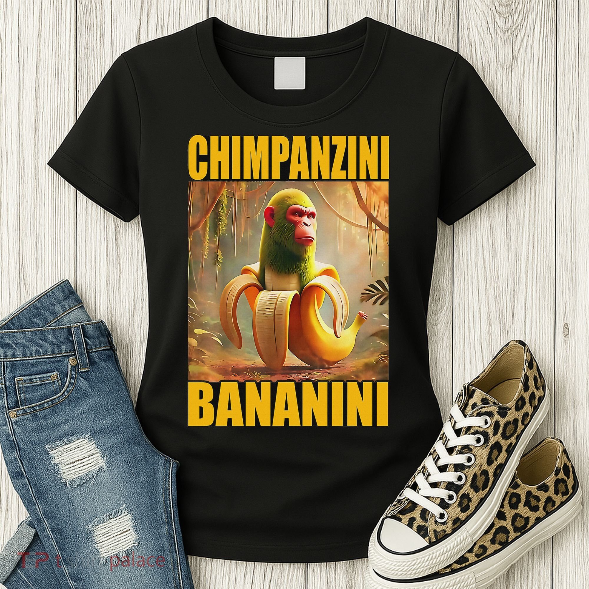 Chimpanzini Bananini Italian Brainrot Meme, Gilrs, Women's T-Shirt